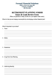 FFS Reitrement Planning Forms -Image